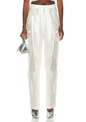 Christopher John Rogers Jumbo Cargo Pant in Ivory - Ivory. Size 32 (also in 30).
