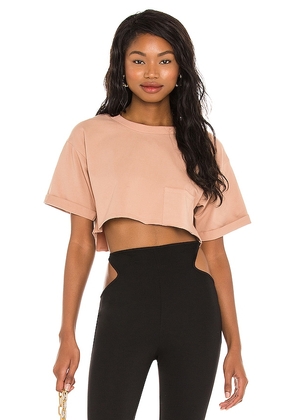h:ours Super Cropped Pocket Tee in Nude. Size XS.