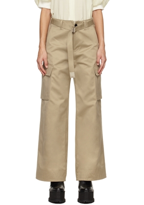 sacai Beige Belted Trousers