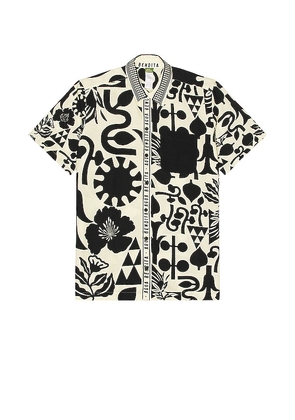 Agua Bendita Jack Honolulu Shirt in Beige. Size M, S, XL.