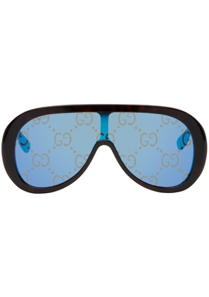 Gucci Tortoiseshell Mask Sunglasses