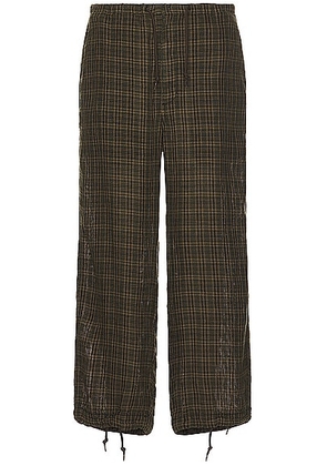 Beams Plus Mil Easy Pants Linen Mesh Plaid in Olive - Olive. Size M (also in L).