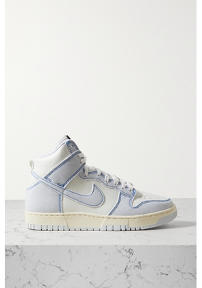 Nike - Dunk 1985 Topstitched Denim And Leather High-top Sneakers - Blue - 6.5,9,10.5,5,11.5,9.5,7.5,12,4,11,13,4.5,8,6,5.5,10,8.5,7