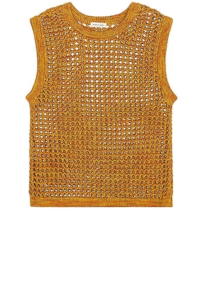 Nicholas Daley Crochet Vest in Orange Mustard - Orange. Size M (also in L).