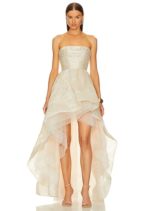 Bronx and Banco Tiara Gown in Cream. Size L, S, XS.