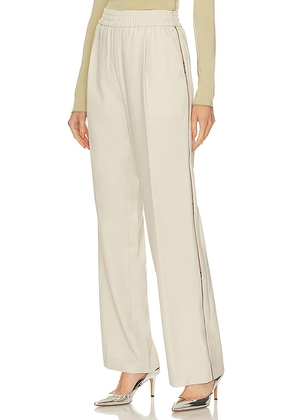 Helmut Lang Logo Tape Pant in Cream. Size 8.