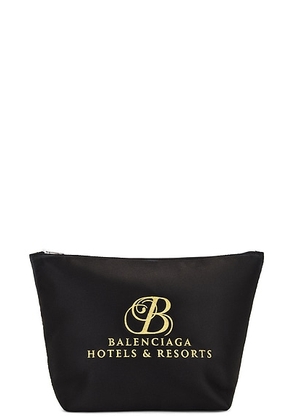 Balenciaga Hotel & Resort Pouch in Black & Gold - Black. Size all.