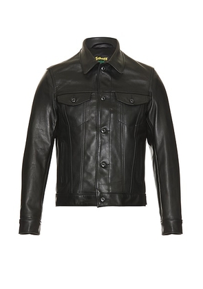 Schott Naked Cowhide Jean Style Jacket in Black - Black. Size L (also in XL/1X).