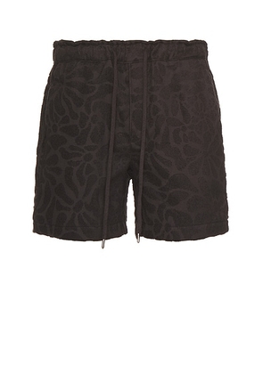 OAS Blossom Terry Short in Brown - Chocolate. Size L (also in M, S, XL/1X).