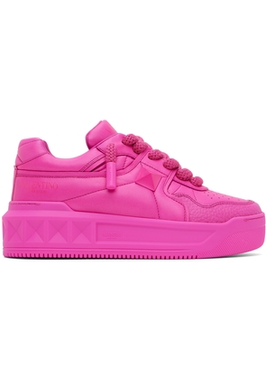 Valentino Garavani Pink One Stud XL Nappa Leather Sneakers