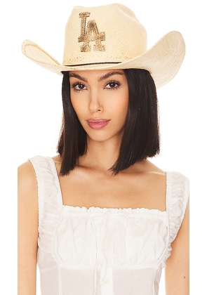 Gladys Tamez Millinery La Cowboy in Tan. Size L, XS.
