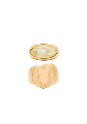 Casa Clara Alba Ring Set in Metallic Gold. Size 7, 8.