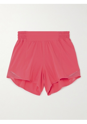 lululemon - Hotty Hot High-rise Mesh-paneled Stretch Recycled-swift&trade; Shorts - 4&quot; - Pink - US2,US4,US6,US8,US10,US12,US14,US16,US18