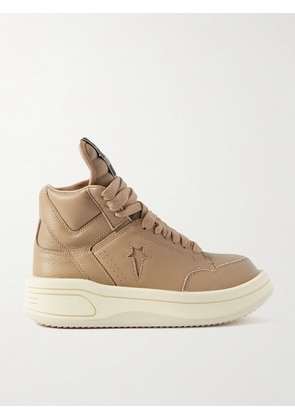 Rick Owens - + Converse Turbowpn Leather High-top Sneakers - Neutrals - UK 3,UK 3.5,UK 4,UK 4.5,UK 5,UK 5.5,UK 6.5,UK 7,UK 7.5,UK 8,UK 8.5,UK 9,UK 9.5,UK 10,UK 10.5,UK 11,UK 11.5,UK 12