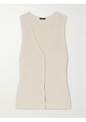 Joseph - Pointelle-knit Ribbed Linen-blend Vest - Ivory - x small,small,medium,large,x large