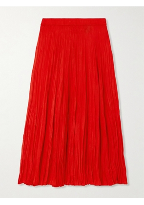 Joseph - Sully Pleated Silk-habotai Midi Skirt - Red - FR34,FR36,FR38,FR40,FR42,FR44