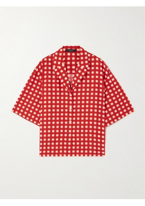 Joseph - Leopold Checked Silk And Cotton-blend Twill Shirt - Red - FR34,FR36,FR38,FR40,FR42,FR44