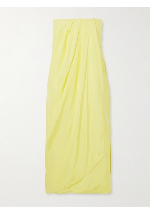 GAUGE81 - Onna Strapless Draped Silk-satin Midi Dress - Yellow - EU 34,EU 36,EU 38,EU 40,EU 42,EU 44