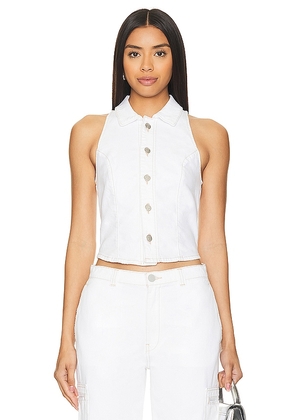 Hudson Jeans Halter Vest in White. Size S, XS.