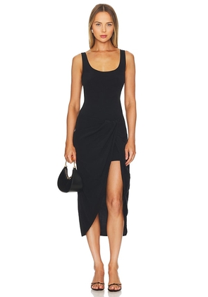 Anemos The Selene Midi Dress in Black. Size M, XS.