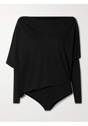 Wolford - Aurora Draped Stretch-modal Bodysuit - Black - x small,small,medium,large