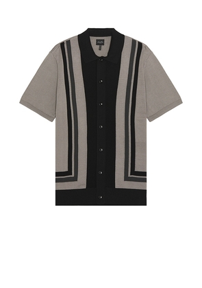 Good Man Brand Essex Short Sleeve Stripe Knit Shirt in Grey. Size M, S, XL.