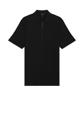 Good Man Brand Short Sleeve Zip Polo in Black. Size M, S, XL.