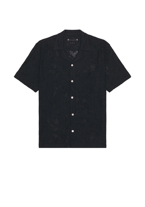 ALLSAINTS Cerrito Short Sleeve Shirt in Black. Size M, S, XL/1X.