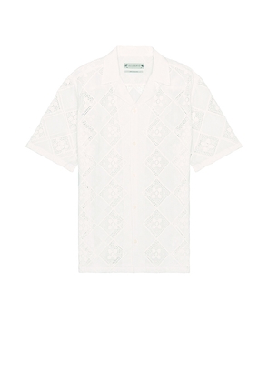 ALLSAINTS Vista Short Sleeve Shirt in Cream. Size M, S, XL/1X.