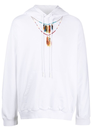 Marcelo Burlon County of Milan Feathers Necklace cotton hoodie - White