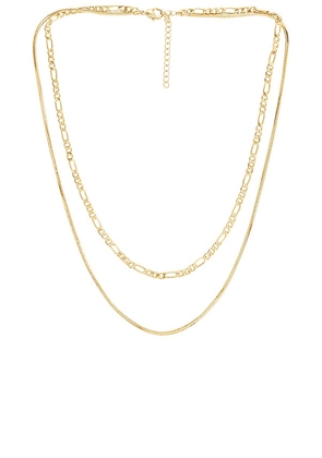 Luv AJ Cecilia Chain Necklace in Metallic Gold.