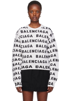 Balenciaga Off-White Jacquard Sweater