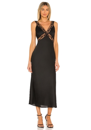 MAJORELLE Cami Midi Dress in Black. Size XXS.