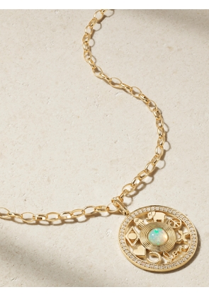 Sydney Evan - Open Icon 14-karat Gold, Opal And Diamond Necklace - One size