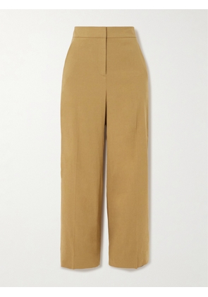 Veronica Beard - Brixton Cropped Linen-blend Wide-leg Pants - Brown - US0,US2,US4,US6,US8,US10,US12