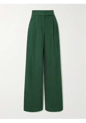 Veronica Beard - Marbeau Pleated Voile Wide-leg Pants - Green - US0,US2,US4,US6,US8,US10,US12