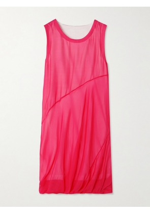 Helmut Lang - Bubble Draped Silk Mini Dress - Pink - x small,small,medium,large