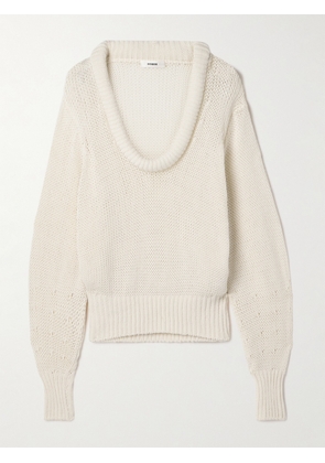 Interior - The Bruno Cotton And Silk-blend Sweater - Ecru - x small,small,medium,large,x large