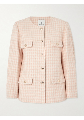 Anine Bing - Janet Houndstooth Tweed Jacket - Cream - x small,small,medium,large