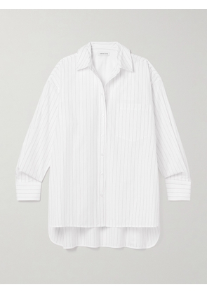 Anine Bing - Chrissy Oversized Pinstriped Cotton-poplin Shirt - White - x small,small,medium,large