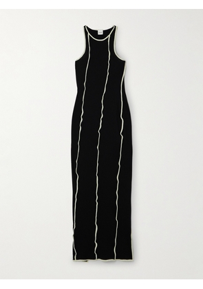 Nanushka - Wanda Striped Recycled-jersey Maxi Dress - Black - xx small,x small,small,medium,large