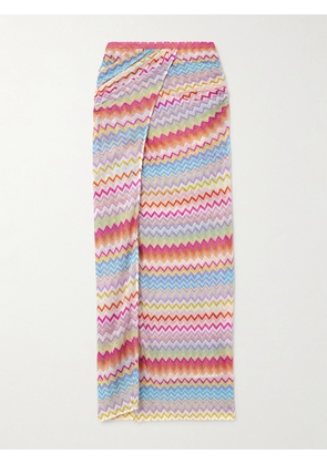 Missoni - Wrap-effect Layered Striped Metallic Crochet-knit Maxi Skirt - Multi - IT36,IT38,IT40,IT42,IT44,IT46,IT48