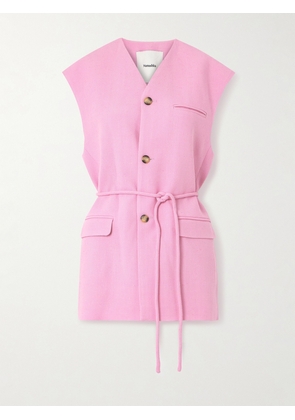 Nanushka - Miriam Belted Tweed Vest - Pink - xx small,x small,small,medium,large,x large