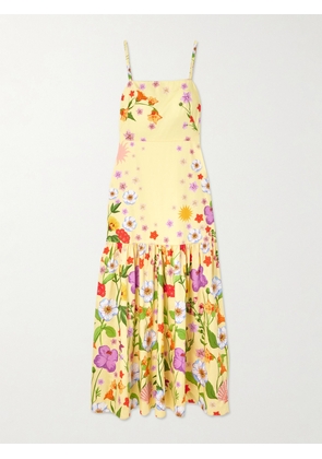 Borgo de Nor - Cordiela Floral-print Cotton Maxi Dress - Yellow - UK 6,UK 8,UK 10,UK 12,UK 14,UK 16,UK 18