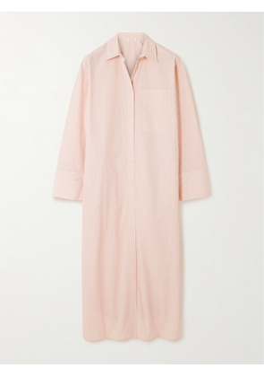 BY MALENE BIRGER - Perros Striped Organic Cotton-poplin Midi Dress - Pink - DK32,DK34,DK36,DK38,DK40,DK42,DK44