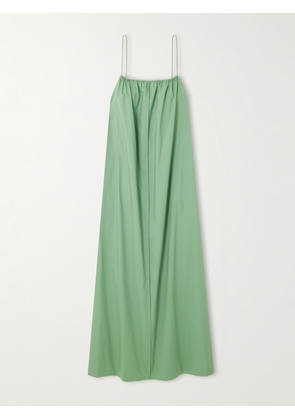 BY MALENE BIRGER - Lanney Gathered Organic Cotton-poplin Maxi Dress - Green - DK32,DK34,DK36,DK38,DK40,DK42,DK44