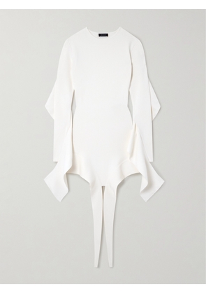 Mugler - Asymmetric Stretch-knit Mini Dress - White - x small,small,medium