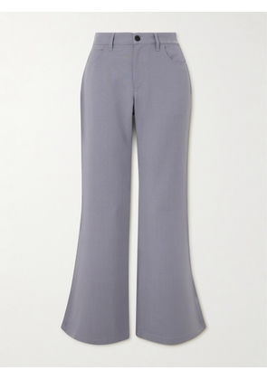 Marni - Embroidered Grain De Poudre Wool And Mohair-blend Flared Pants - Gray - IT38,IT40,IT42,IT44,IT46