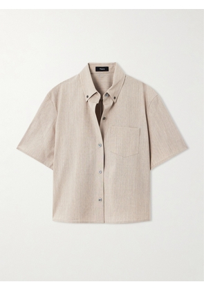 Theory - Wool-blend Shirt - Neutrals - x small,small,medium,large,x large