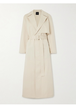 Theory - Belted Organic Cotton-blend Twill Trench Coat - Neutrals - x small,small,medium,large,x large